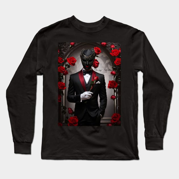 Be my Valentine Masquerade AI generated image Long Sleeve T-Shirt by Khala